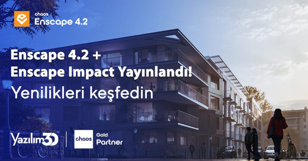 2024 10 30 Chaos Enscape 4.2 Impact Blog Kapak Enscape 4.2 + Enscape Impact Yayınlandı! Yenilikleri Keşfedin